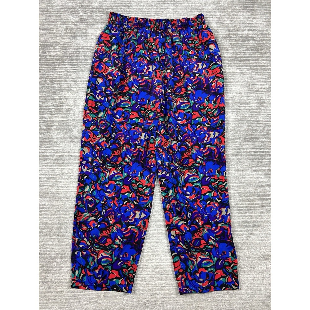 Vtg Worthington Pants Womens 16 Tall Multicolor Colorful Pull On Elastic Waist
